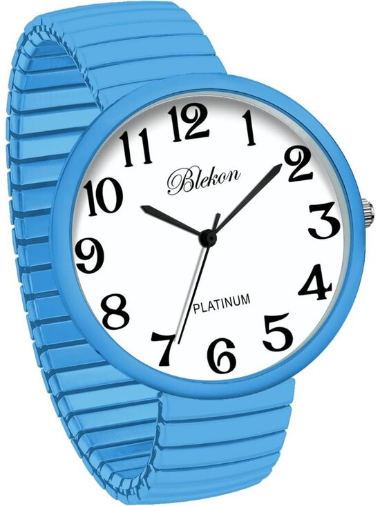 Women\'s Light Blue Super Large Face Stretch Band Japanese Movement Fashion Watch main image 5